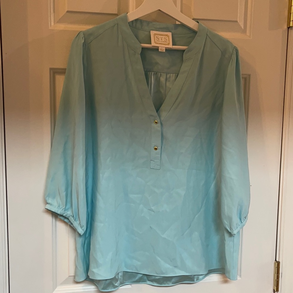 Sail to Sable - seafoam satin tunic